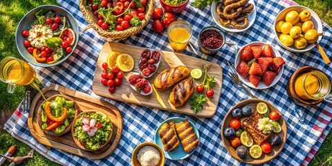 Aerial Food Photography: Drone Shots of Restaurant Menu Backgrounds, Delicious Dishes Overhead, High-Angle Culinary Images