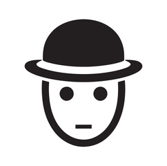 Bowler Hat Face silhouette vector illustration