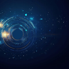Fototapeta premium Futuristic Tech Circle with Digital Elements on Dark Background 
