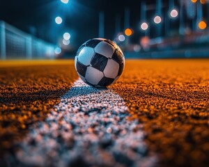 Experience the thrill of victory with this close-up shot of a soccer ball rolling into the net during a penalty shot, a pivotal moment in any sports goal The intense focus on the ball captures the