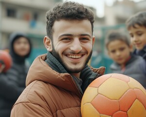 Inspiring Community A Team of dedicated volunteers organizes sports activities, fostering positive outreach and active participation for children within a refugee camp Witness the joy as young
