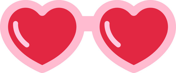 Cute heart shaped glasses flat vector illustration.
Valentine's Day icon.
Transparent background.