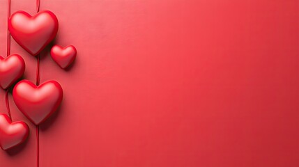Red Hearts on a Red Background for Love and Romance Themes