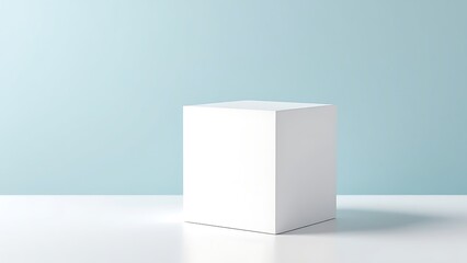 White cube podium platform isolated on png 3d geometric background of blank box product stage stand minimal display empty rectangle pedestal block object perspective mockup presentation show concept.