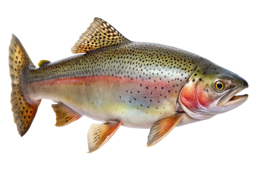 trout on white background