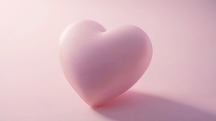 Fototapeta premium Soft Pink Heart Shaped Object on Blurred Pastel Background