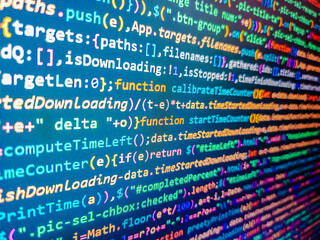 Blue unique background. Blue binary code. Software background. Science symbol. Blue php. Background of the keyboard and binary code 03. Programming code screen of software. Web dewelopment.