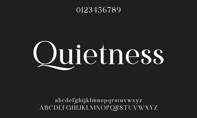Fototapeta premium Elegant Font Uppercase Lowercase and Number. Classic Lettering Minimal Fashion Designs. Typography modern serif fonts regular decorative vintage concept.