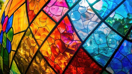 Colorful stained glass window Abstract background and texture.