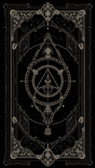Fototapeta premium Art Deco style tarot card with featuring sacred geometry element esica Piscis., representing magic and mysticism