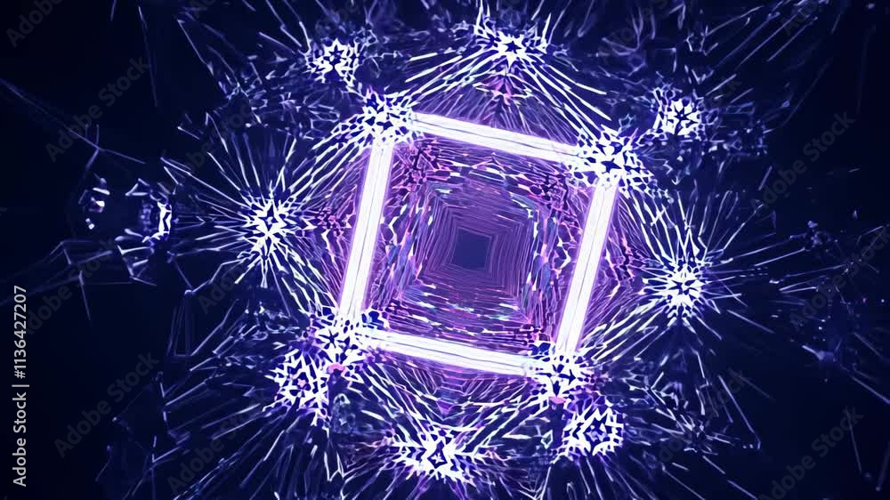 Poster stunning geometric light patterns create mesmerizing visual experience in vibrant colors