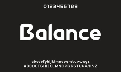 Creative simple modern urban alphabet font. Digital abstract futuristic, logo, music, sport, minimal technology typography. Simple numeric vector illustration