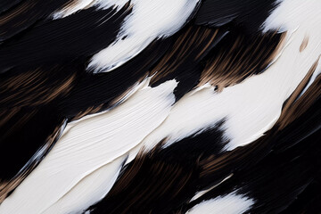 A black and white swirled brush strokes.