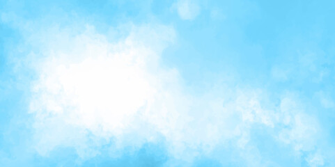 Sky blue watercolor texture. green, white color background. digital art painting. Hand painted texture. Soft clouds in the sky. Vintage style, vector illustration. light, cloudy sky, smoky, cloud, ink