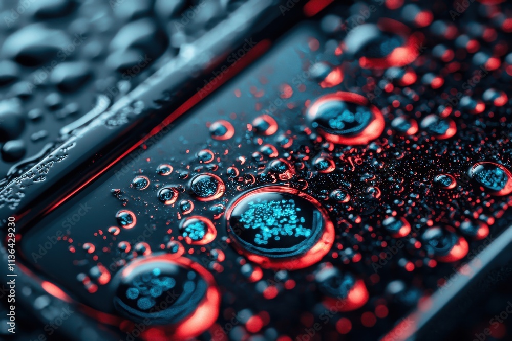 Poster dissolving custom tablet in liquid close-up photography studio setting abstract viewpoint focus on d