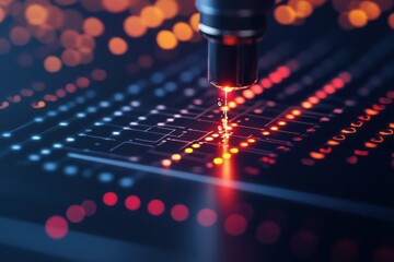 Nanobots editing dna strand in a high-tech laboratory closeup image futuristic environment scientific innovation macro viewpoint for genetic modification