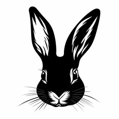 Rabbit illustration with detailed features and expressive ears