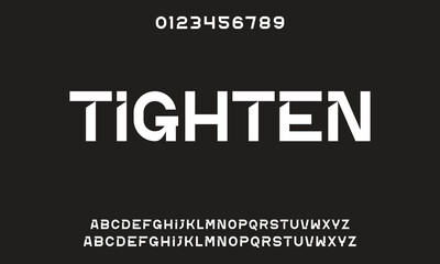 Creative simple modern urban alphabet font. Digital abstract futuristic, logo, music, sport, minimal technology typography. Simple numeric vector illustration