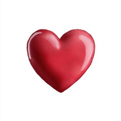 Obraz premium A glossy red heart symbol representing love and affection.