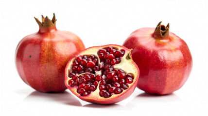 pomegranate isolated on white