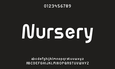 Creative simple modern urban alphabet font. Digital abstract futuristic, logo, music, sport, minimal technology typography. Simple numeric vector illustration