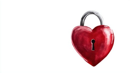 A vibrant red heart-shaped padlock symbolizing love and security.