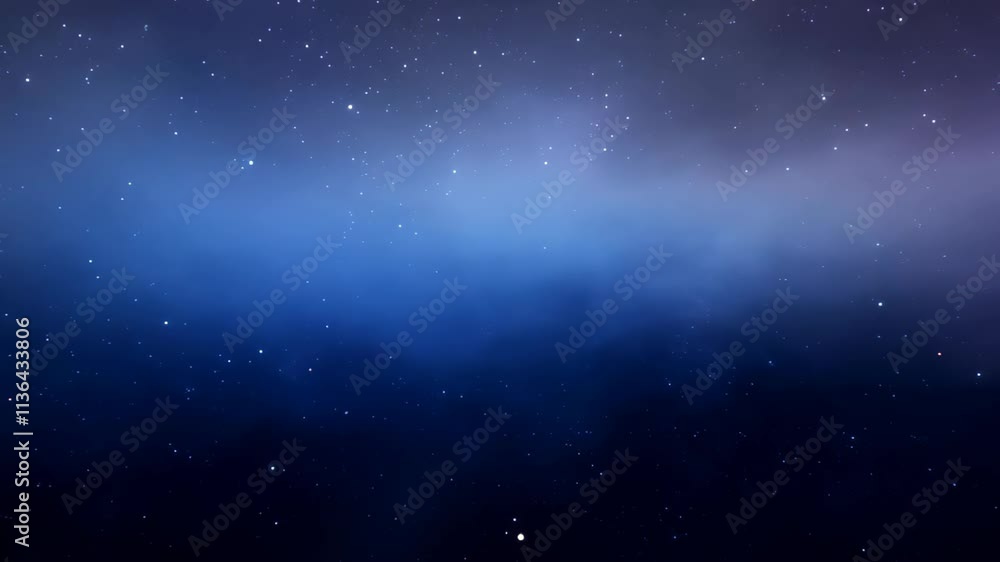 Poster Celestial display over the night sky with stars shining brightly in various patterns and hues