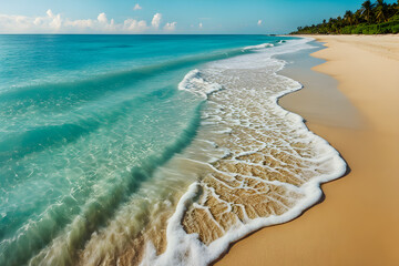 Sea waves on a beach Generated by ai	