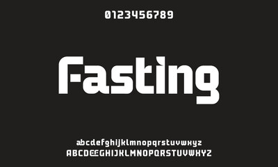 Creative simple modern urban alphabet font. Digital abstract futuristic, logo, music, sport, minimal technology typography. Simple numeric vector illustration