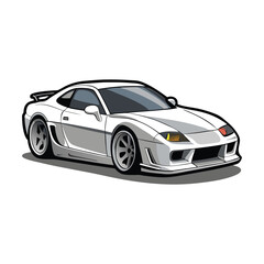 Obraz premium High Quality Sports Car Vector Illustration Design On Clean White Background