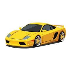 High Quality Sports Car Vector Illustration Design On Clean White Background