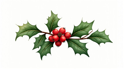christmas holly leaves and berries