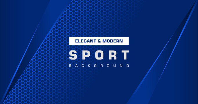 Abstract blue background. Creative sport background. Blue background with metal element. Simple geometric background.
