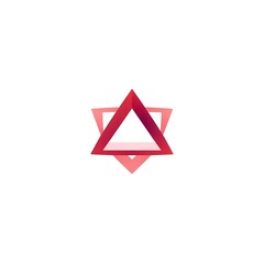 Fototapeta premium Abstract Red Triangle Logo Design: A bold and modern logo design featuring a red triangle with a gradient effect, perfect for businesses seeking a minimalist yet impactful visual identity. 