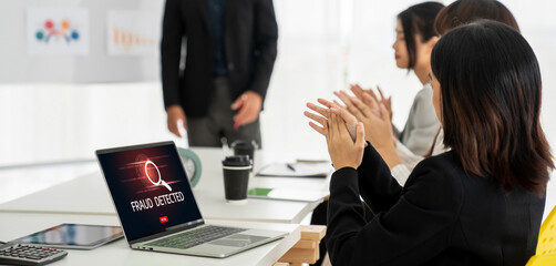 Cyber security software show alert of cyber attack for protection snugly. Danger from virus, phishing and cyber fraud.