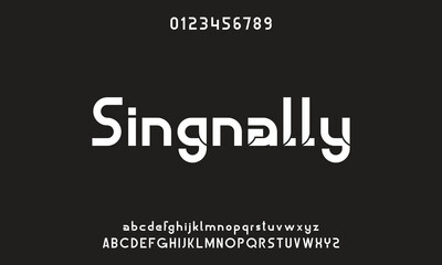 Modern minimal abstract alphabet fonts. Typography technology, electronic, movie, digital, music, future, logo creative font.