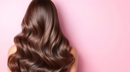 Fototapeta premium Timeless beauty, a portrait of woman with flowing brown hair