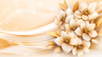 Elegant gold and white floral background design for celebrations invitations