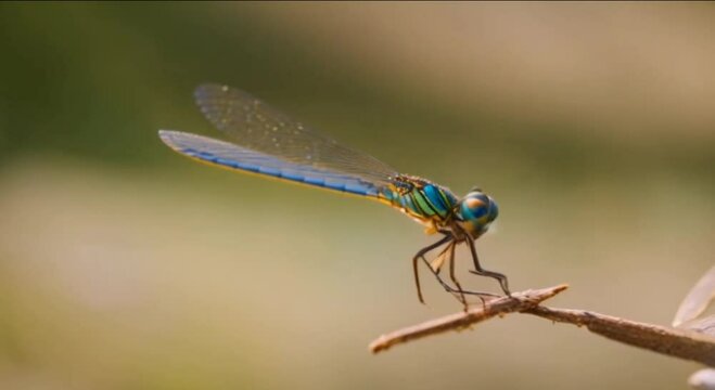 close up of a dragonfly on a branch