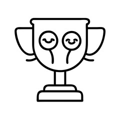 friendship trophy icon, day of friendship line art, friendship day icon - simple black line art icon of friendship trophy, symbolizing day of friendship celebrations. day of friendship vector art.