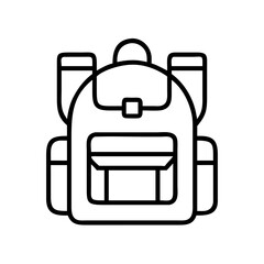 matching backpacks icon, day of friendship line art, friendship day icon - simple black line art icon of matching backpacks, symbolizing day of friendship celebrations. day of friendship vector art.