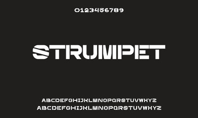 Modern minimal abstract alphabet fonts. Typography technology, electronic, movie, digital, music, future, logo creative font.