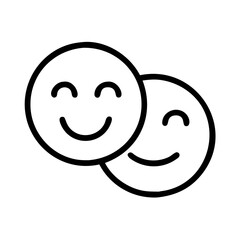 smiling faces side by side icon