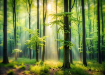 Blurred Forest Serenity: A Minimalist Exploration of Nature's Beauty in Out-of-Focus Photography