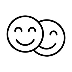 smiling faces side by side icon