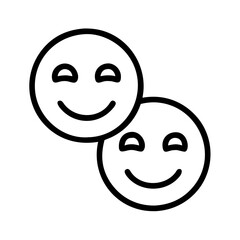 smiling faces side by side icon