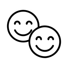 smiling faces side by side icon