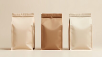 Packaging template mockup collection. With clipping Path included. Stand - up pouch Front view package