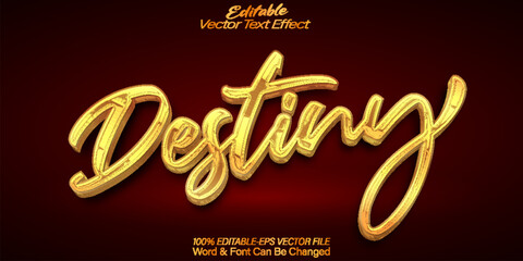 Golden Destiny Vector Text Effect Editable Alphabet Elegance Luxury Fate