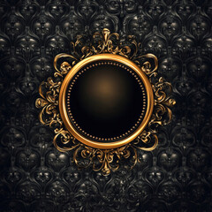 Elegant Black and Gold Baroque Style Ornate Frame